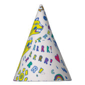 子どもっぽい虎と虹の模様 パーティーハット (右)