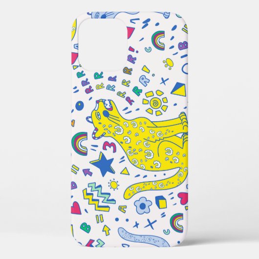 子どもっぽい虎と虹の模様 Case-Mate iPhoneケース (裏面)