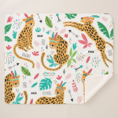 子どもっぽい部族のヒョウ熱帯性模様 シェルパブランケット (正面(横))