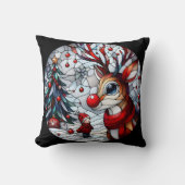 子どもとトナカイのフェスティバルの出会い クッション (正面)