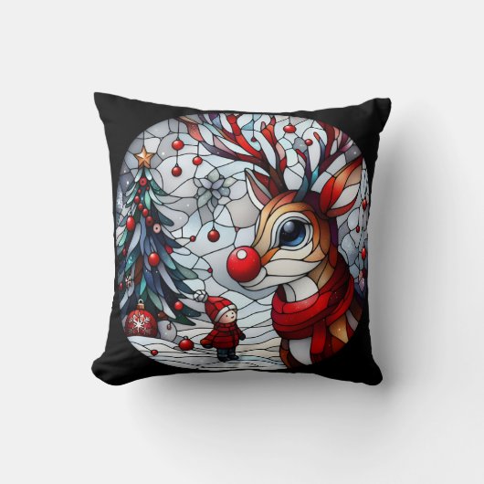 子どもとトナカイのフェスティバルの出会い クッション (正面)