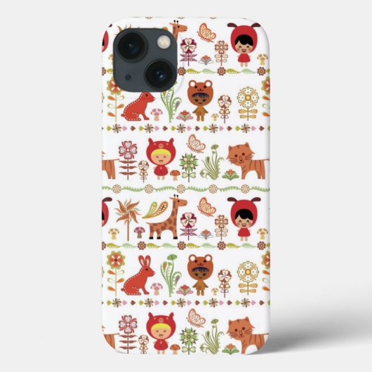 子どもと動物のパターン Case-Mate iPhoneケース (裏面)