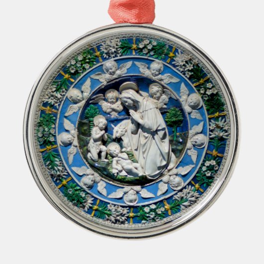 子どもと天使がいるマドンナ メタルオーナメント (正面)