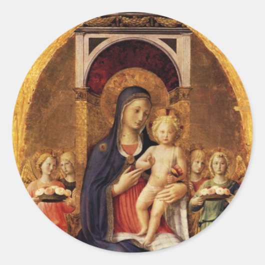 子どもと天使を持つヴァージン ラウンドシール (正面)