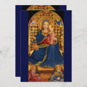 子どもと天使を持つヴァージン、青金ゴールド 招待状 (正面/裏面)