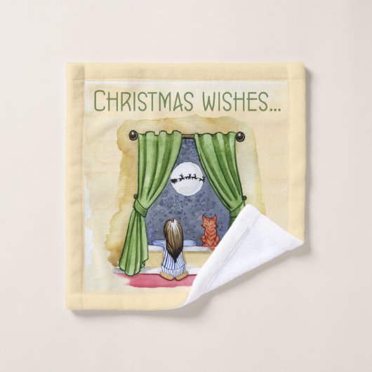 子どもと子ネコちゃんクリスマス|過去記事 バスタオルセット (ウォッシュタオル)