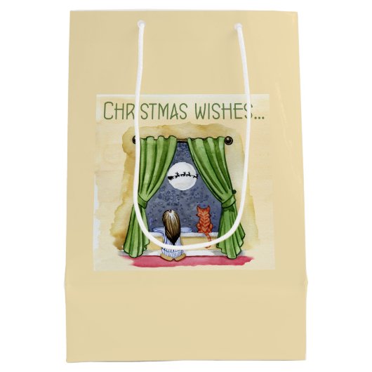 子どもと子ネコちゃんクリスマス|過去記事 ミディアムペーパーバッグ (裏面)