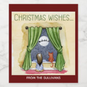 子どもと子ネコちゃんクリスマス|過去記事 ワインラベル (シングルラベル)