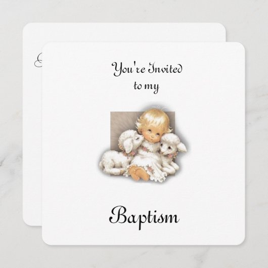 子どもと子羊 招待状 (正面/裏面)