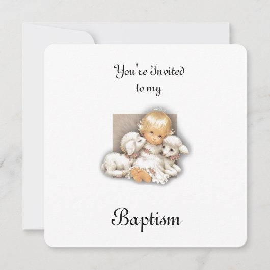 子どもと子羊 招待状 (正面)