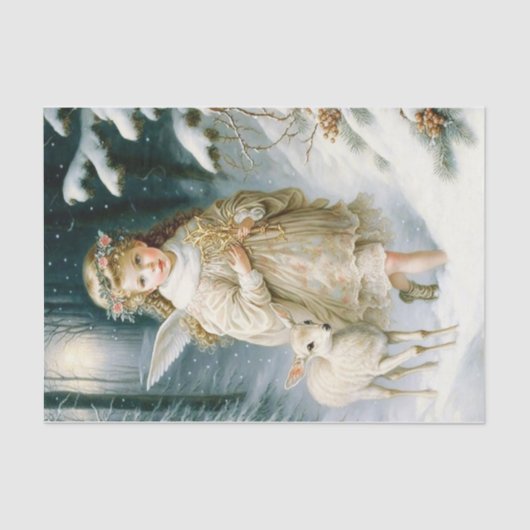 子どもと子鹿のクリスマス 薄葉紙 (正面)