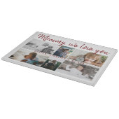 子どもと家族の母親6枚の写真コラージュ カッティングボード (角)