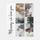 子どもと家族の母親6枚の写真コラージュ フリースブランケット (正面)