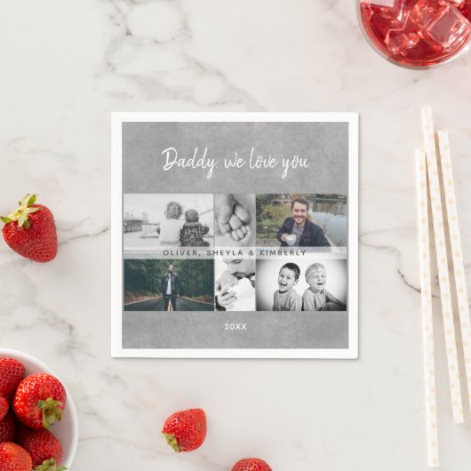 子どもと家族を持つ父のパパ父の日6 スタンダードカクテルナプキン (インサイチュ)