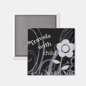 子どもと旅行 マグネット (正面/裏面)