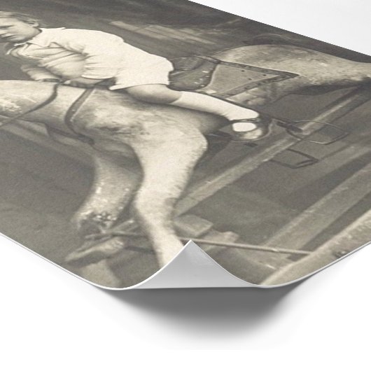 子どもと木馬 ポスター (角)