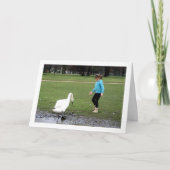 子どもと白鳥 カード (正面)