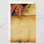 子どもと聖人とのヴァージン,羊皮紙モノグラム 便箋 (正面/裏面)