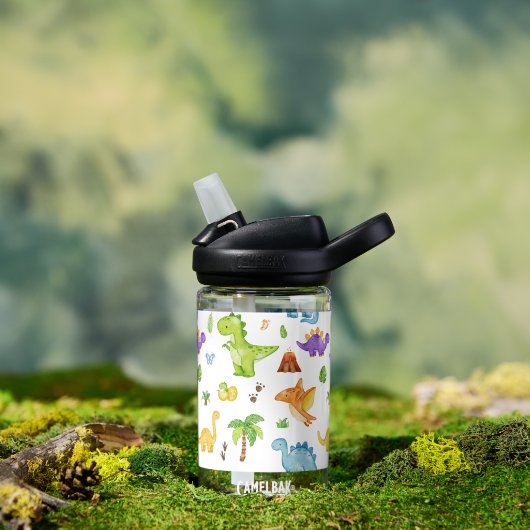 子どもにかわいい恐竜の模様 ウォーターボトル (アウトドア)
