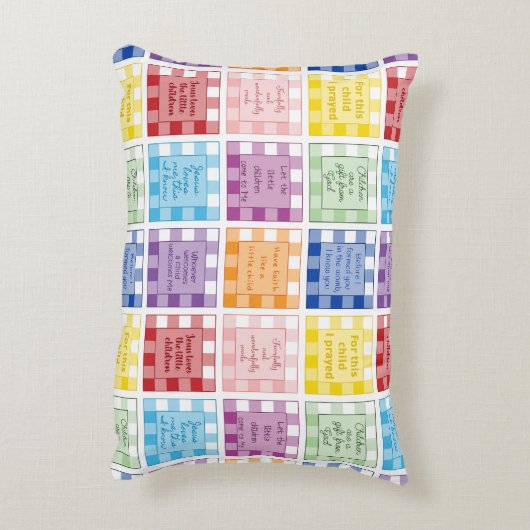 子どもについてのギンガムバイブルの聖句アクセント枕 アクセントクッション (裏面(縦))