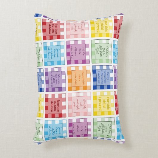 子どもについてのギンガムバイブルの聖句アクセント枕 アクセントクッション (正面(垂直))