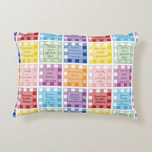 子どもについてのギンガムバイブルの聖句アクセント枕 アクセントクッション (裏面)