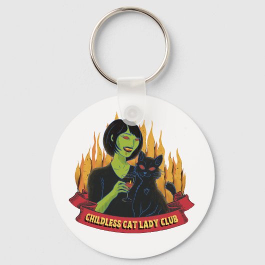 子どものいないキャットレディークラブ – Keychain キーホルダー (正面)