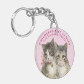 子どものいないキャットレディースハリスかわいいヴィンテージに投票 キーホルダー (正面左)