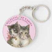 子どものいないキャットレディースハリスかわいいヴィンテージに投票 キーホルダー (裏面)