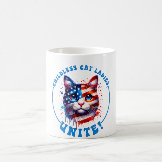 子どものいないキャットレディースユナイト・カマラハリス コーヒーマグカップ (中央)