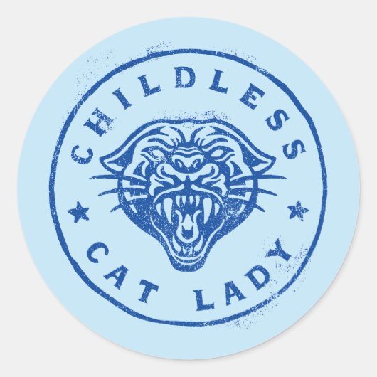 子どものいないキャットレディーブレイブ独立誇りを持った ラウンドシール (正面)