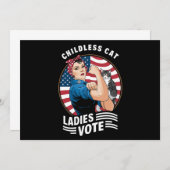 子どものいないキャットレディー投票ヴィンテージロージーザリベテ 招待状 (正面/裏面)