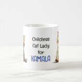 子どものいないキャットレディforカマラキュート子猫 コーヒーマグカップ (中央)