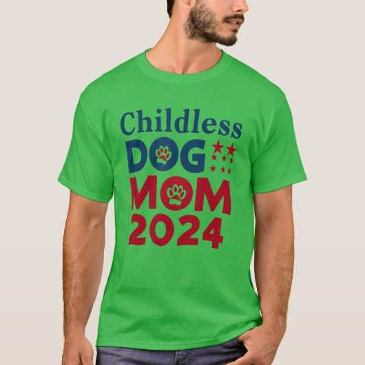 子どものいない犬ママ犬の女性の投票愛国犬フー Tシャツ (正面)