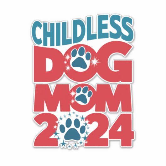 子どものいない犬ママ犬の女性愛国犬 シール (正面)