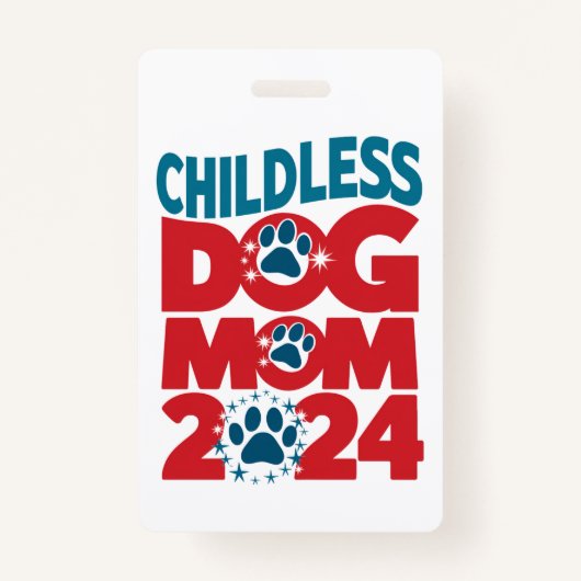 子どものいない犬ママ犬の女性愛国犬 バッジ (正面)