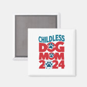 子どものいない犬ママ犬の女性愛国犬 マグネット (正面/裏面)