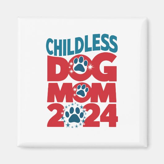 子どものいない犬ママ犬の女性愛国犬 マグネット (正面)