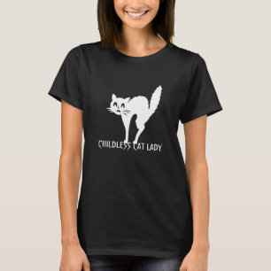 子どものいない猫おもしろいの猫白タイポグラフィ Tシャツ