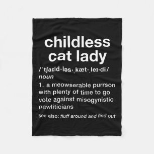子どものいない猫の女性おもしろい辞書の定義 フリースブランケット