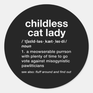 子どものいない猫の女性おもしろい辞書の定義 ラウンドシール