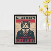 子どものいない猫の女性がカマおもしろいラ・ハールに投票するように カード (黄色い花)