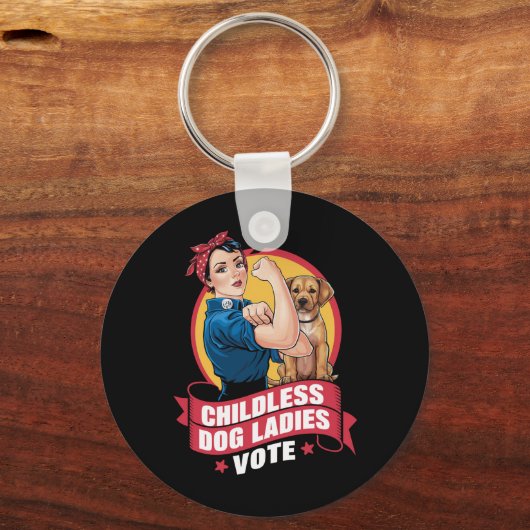 子どものいない猫の女性投票ドッグザ・リベッター・ドッグ キーホルダー (正面)