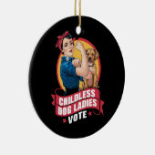 子どものいない猫の女性投票ドッグザ・リベッター・ドッグ セラミックオーナメント (右)