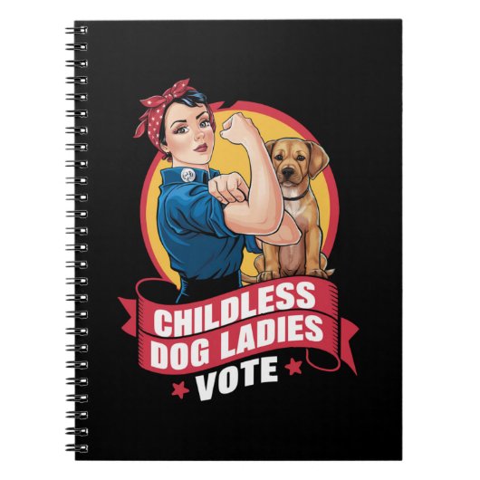 子どものいない猫の女性投票ドッグザ・リベッター・ドッグ ノートブック (正面)