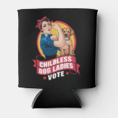 子どものいない猫の女性投票ドッグザ・リベッター・ドッグ 缶クーラー (正面)