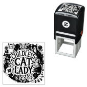 子どものいない猫の女性 セルフインキングスタンプ (インサイチュ)