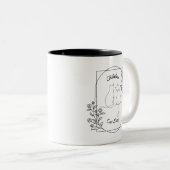 子どものいない猫の女性 ツートーンマグカップ (正面右)