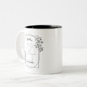 子どものいない猫の女性 ツートーンマグカップ (正面左)