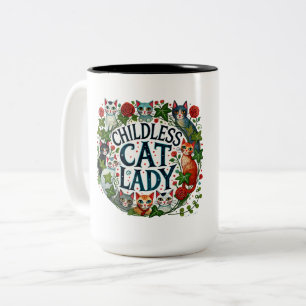 子どものいない猫の女性 ツートーンマグカップ